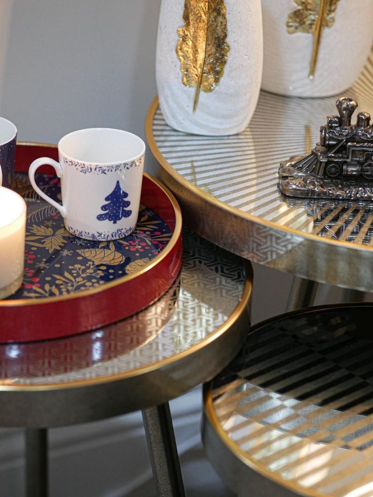 Midnight Ceramic 6 Mugs - Blue and Red - Set of 4