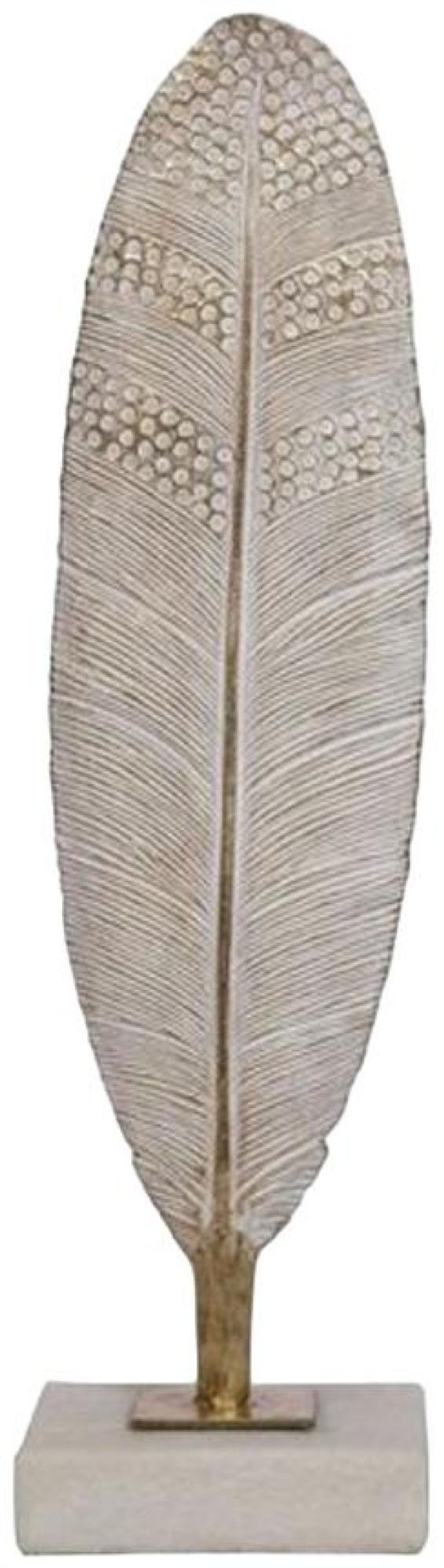 Off White Metal Feather - Set of 2