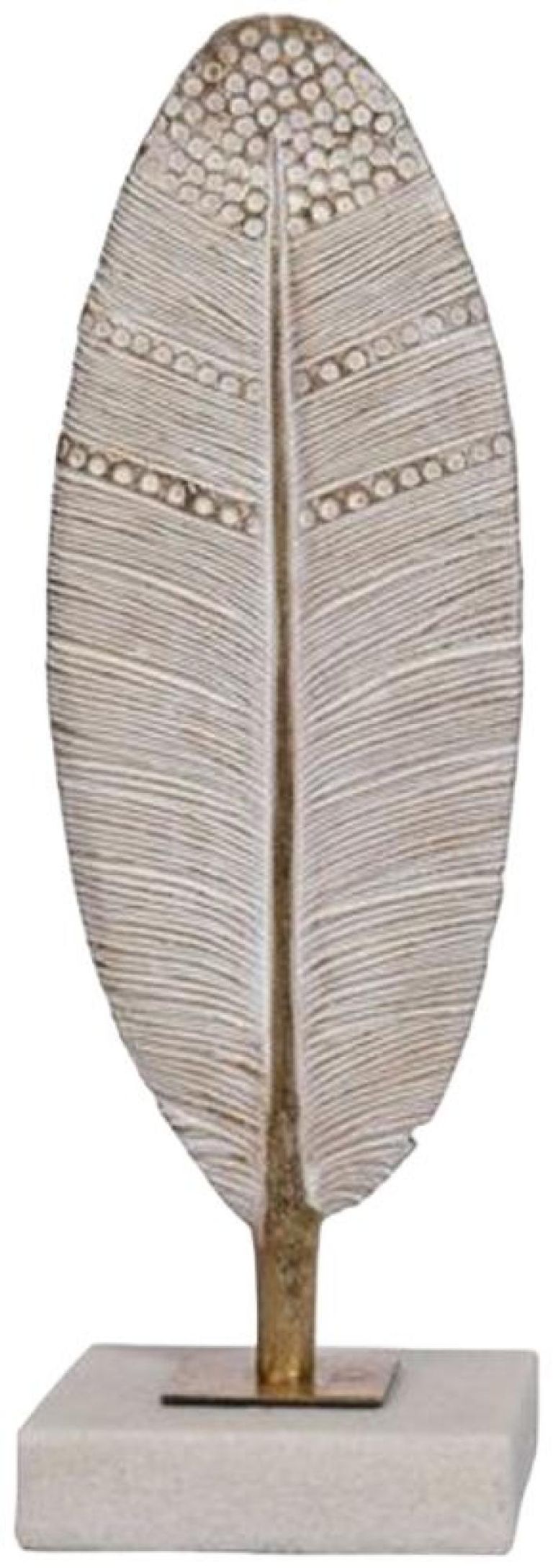 Off White Metal Feather - Set of 2