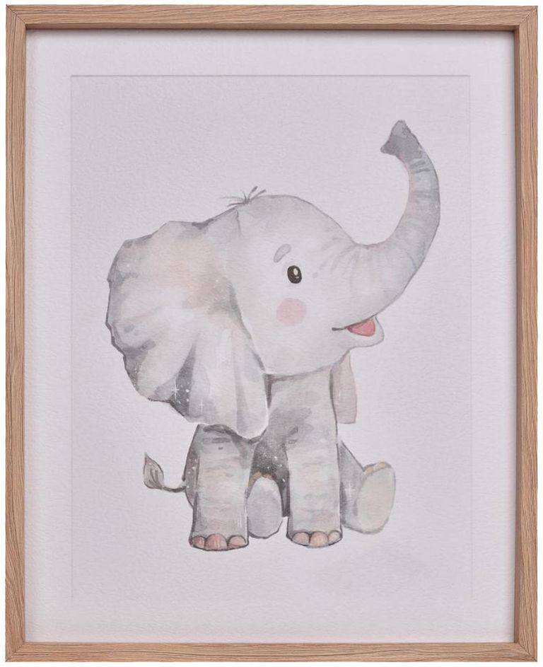 Nelly the Elephant Photo Frame - Off White and Brown - Set of 2