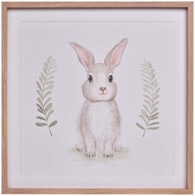 Some Bunny Loves You Photo Frame - Off White and Brown Oak Wood - Set of 2