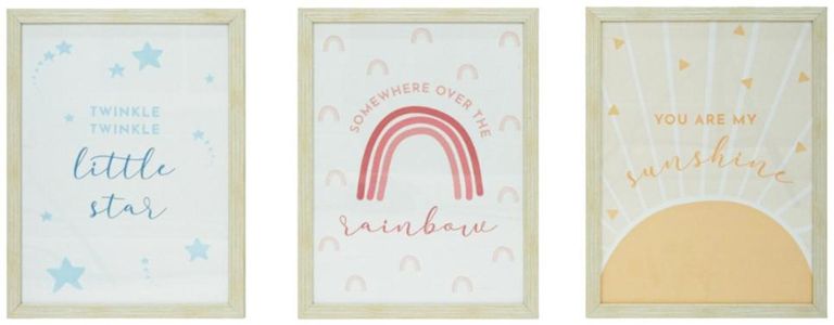 Rainbow Photo Frame - Off White and Brown - Set of 3