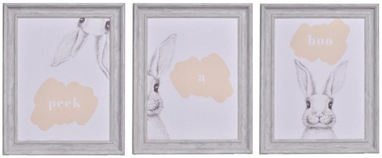 Peek a Boo Photo Frame - Off White and Grey - Set of 3