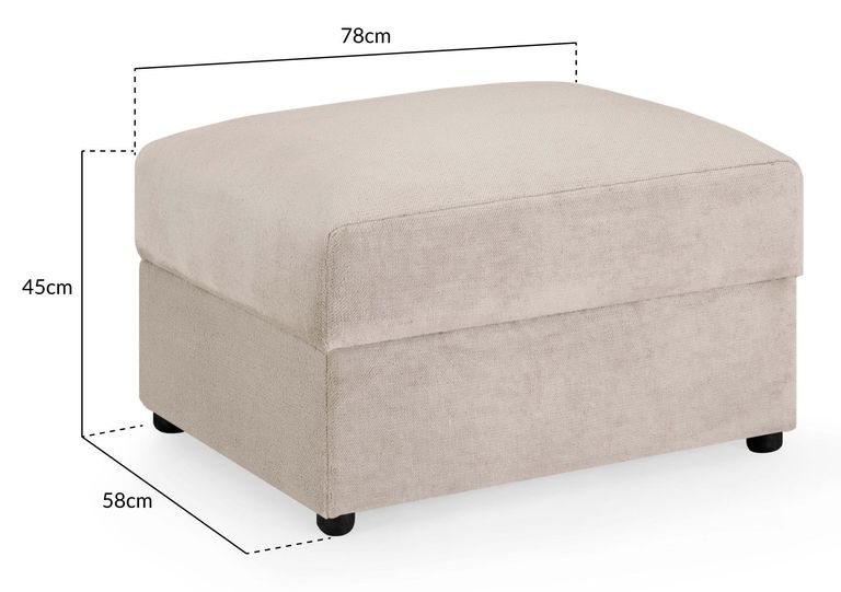 Mirabel Footstool - Mocha Fabric