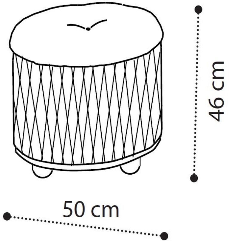 Ambra Pouf - Round - Sand Birch
