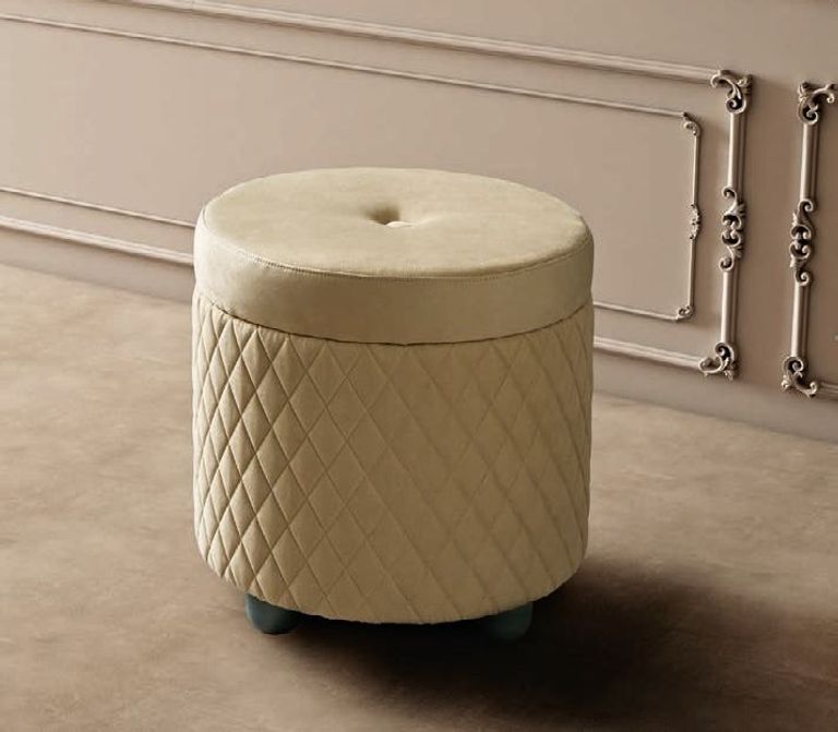 Ambra Pouf - Round - Sand Birch