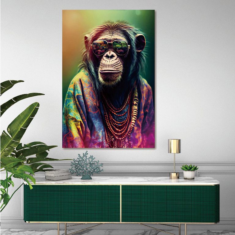 Monkey Tempered Glass Wall Art
