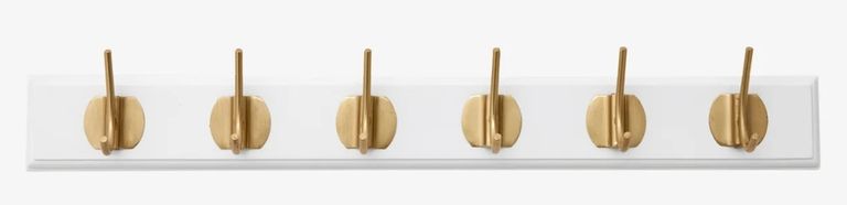 Edgy Matt White 6 Hooks Coat Rack