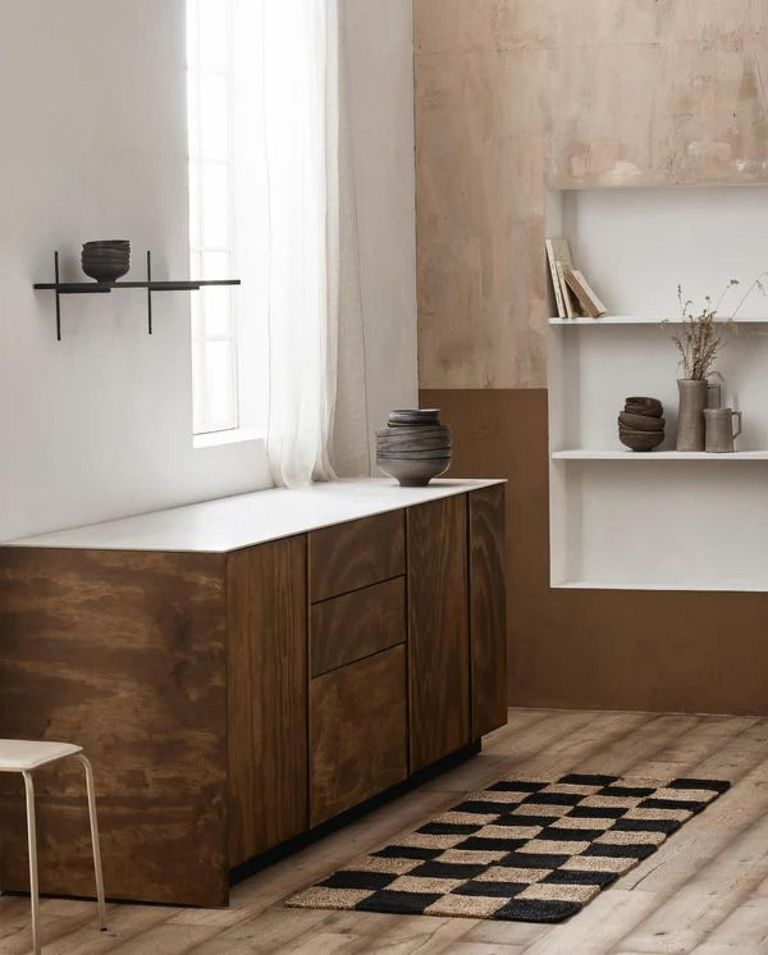 Nanea Natural and Black Rug - 90cm x 60cm