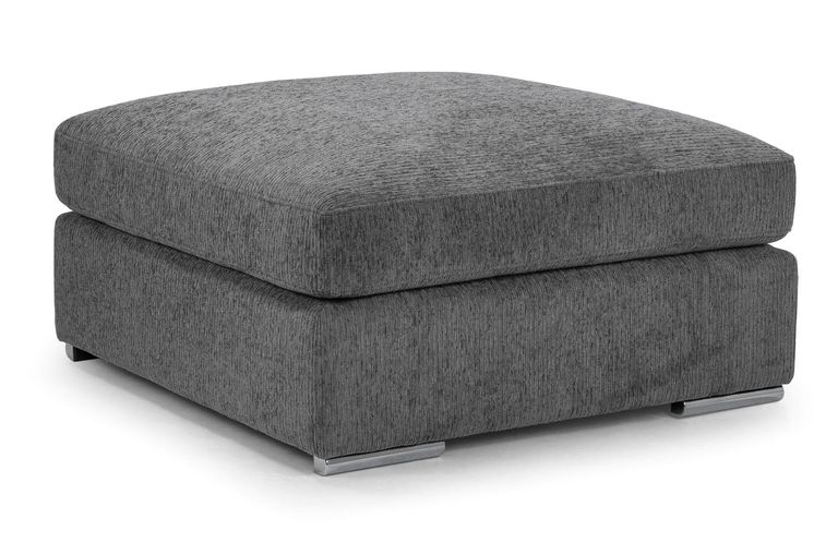 Naples Footstool - Grey Fabric