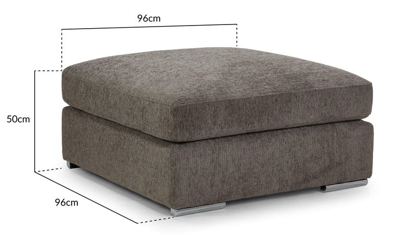 Naples Footstool - Mocha Fabric