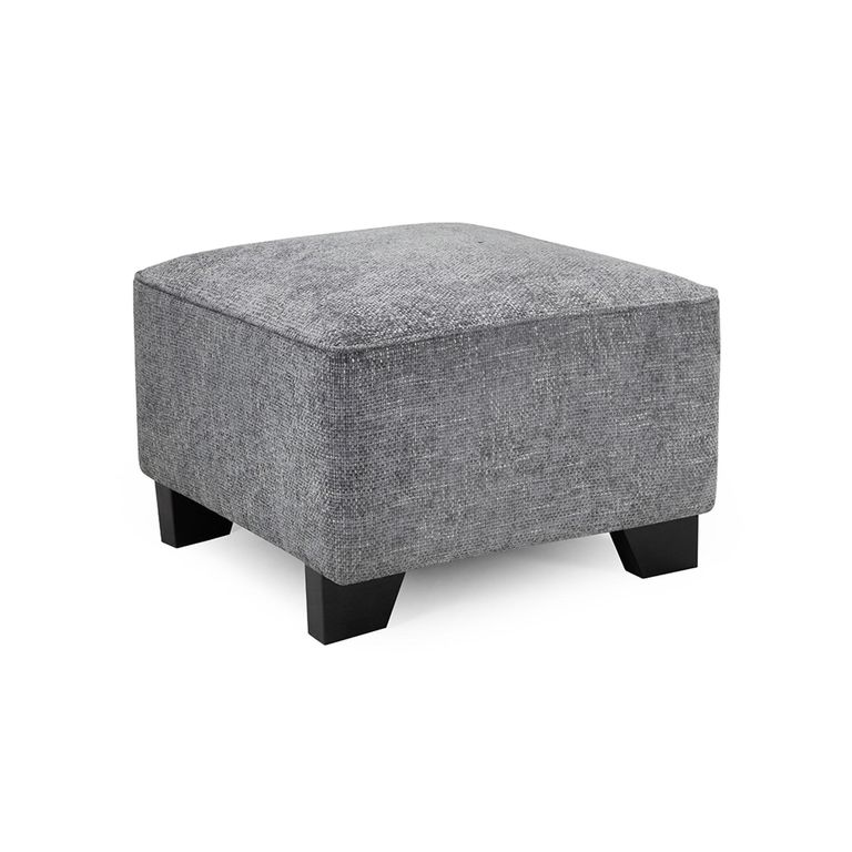 Nebraska Footstool - Slate Grey Fabric