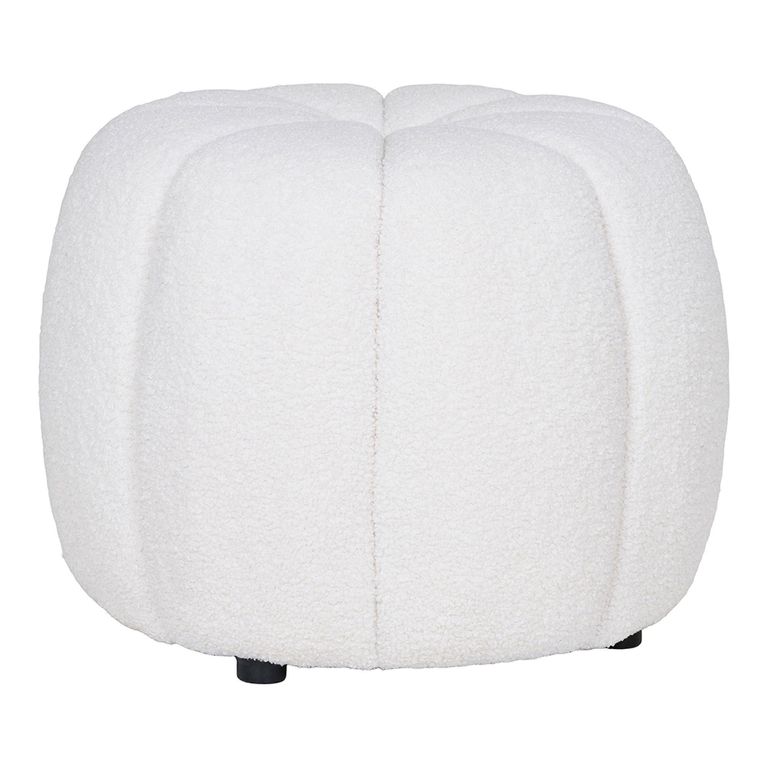 Paisley Pouf - Round - Off White Fabric