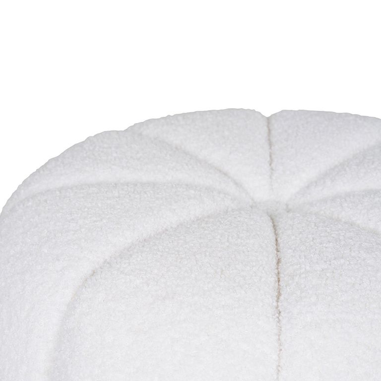 Paisley Pouf - Round - Off White Fabric