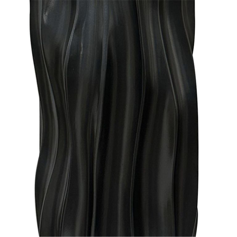 Vase - Pearl Grey - Ridges Design - Polyresin - Large