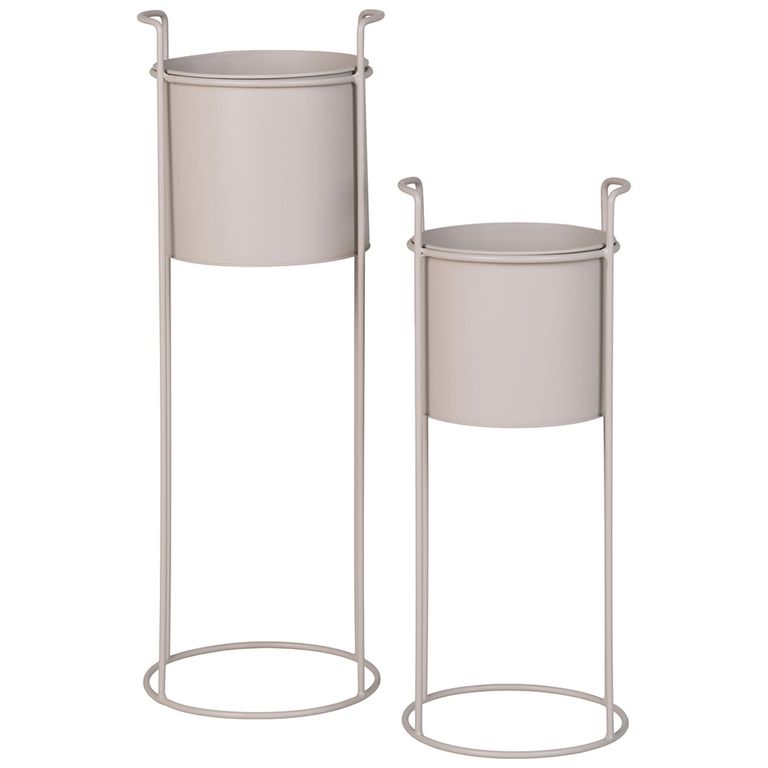 Rabo Flower Pot - Set of 2 - Sand Metal