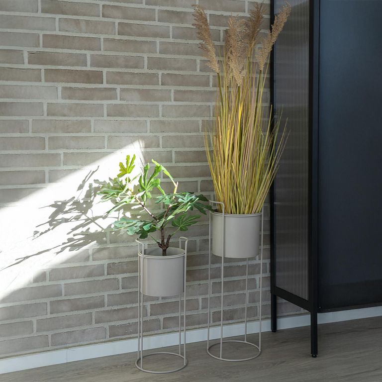 Rabo Flower Pot - Set of 2 - Sand Metal