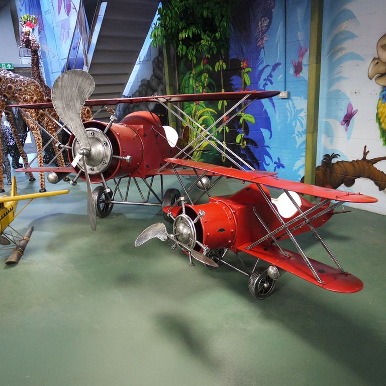 Aeroplane Statue - Red - Metal