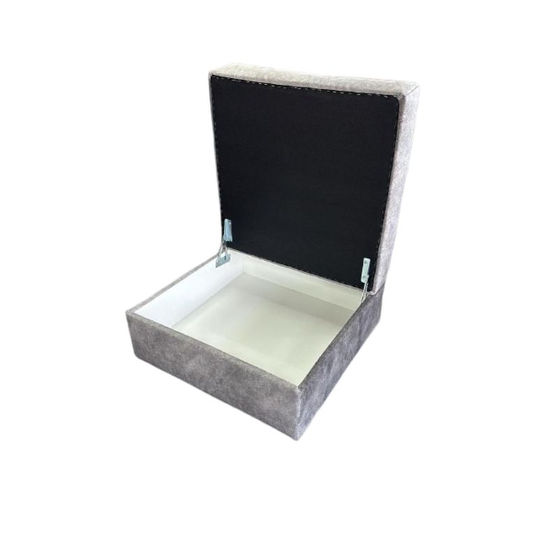 Serena Storage Footstool - Silver Grey Fabric