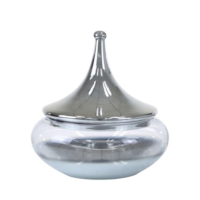 Vase - Silver - Clear Glass