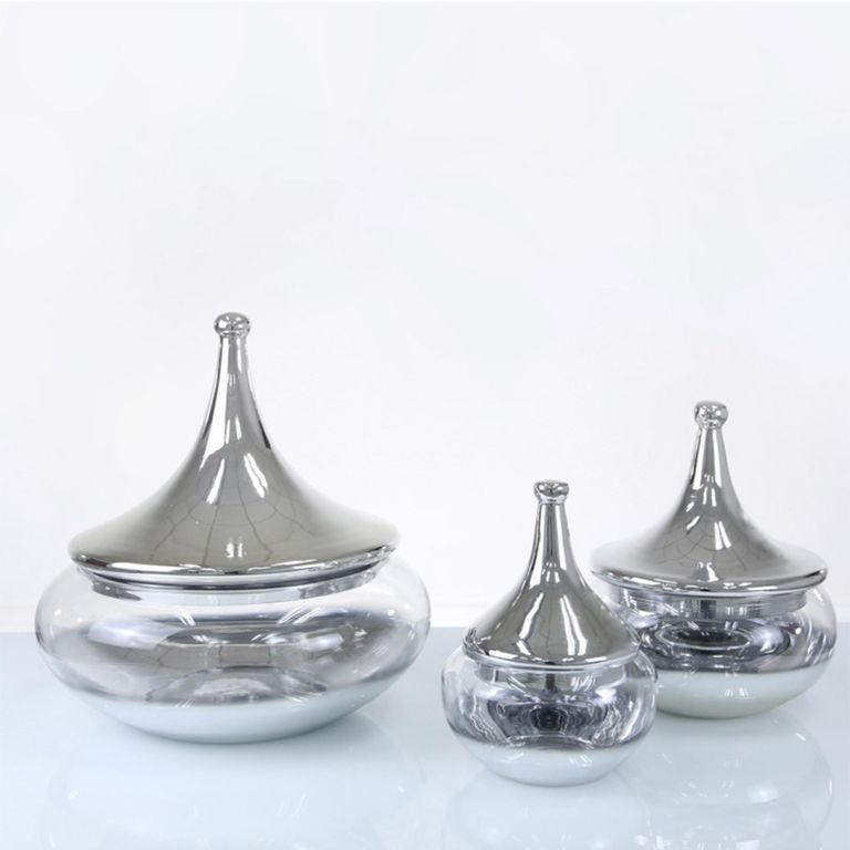 Vase - Silver - Clear Glass