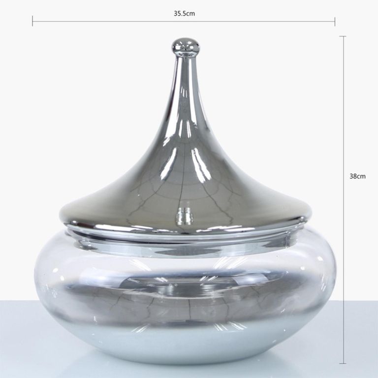 Vase - Silver - Clear Glass