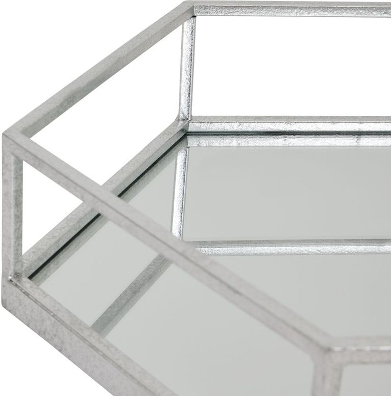 Silver Hexagon Set Of Two Trays