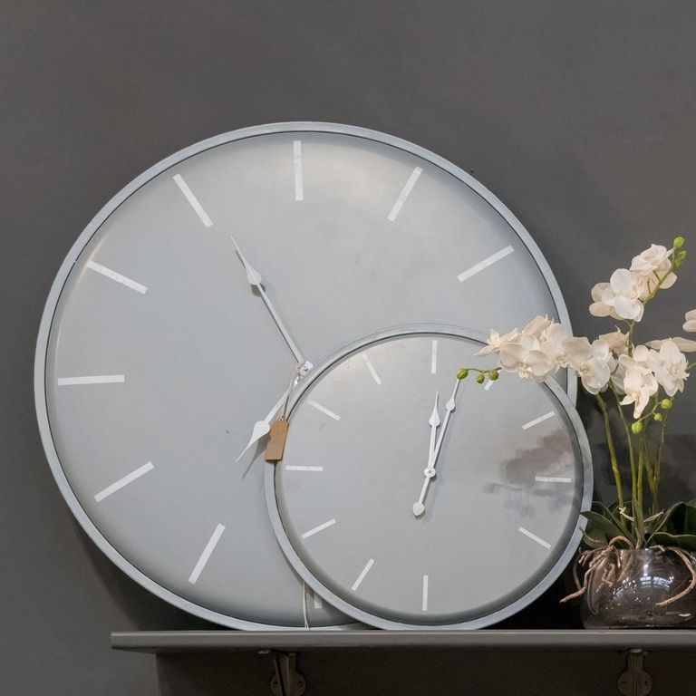 Smithton Grey Metal Large Wall Clock - 80cm x 80cm