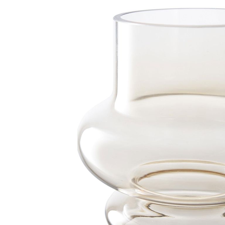 Round Vase - Smoked Brown Glass