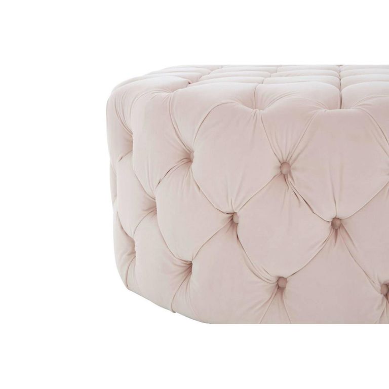 Suri Footstool - Round - Pink Tufted