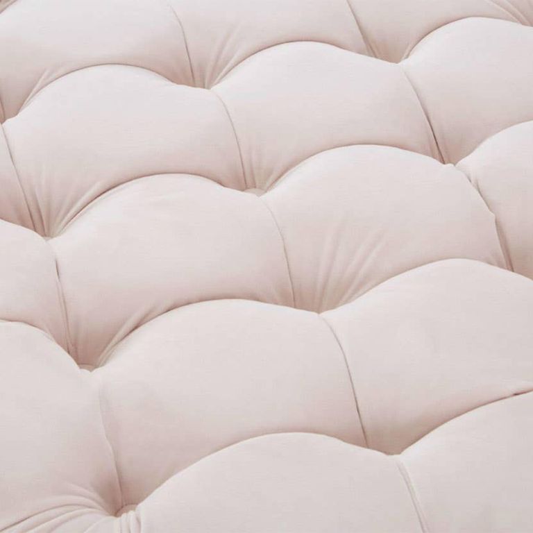 Suri Footstool - Round - Pink Tufted
