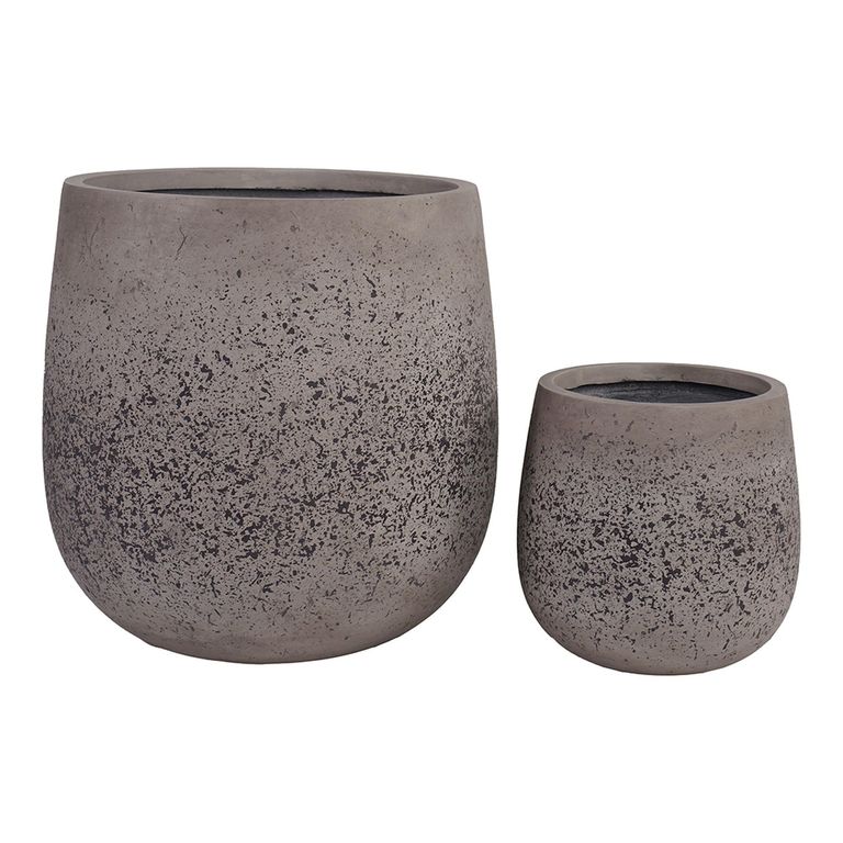 Sutton Fiberclay Pot - Grey - Set of 2