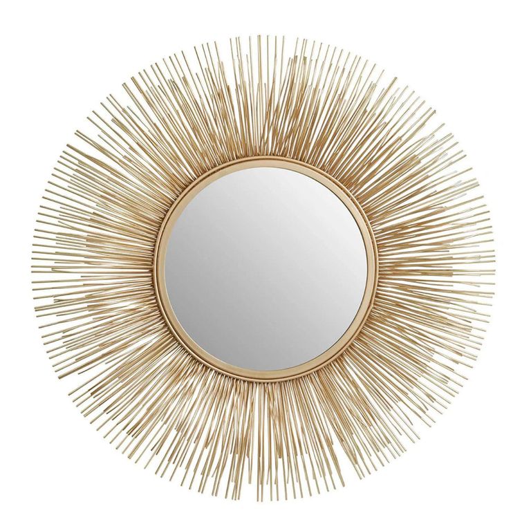 Templar Wall Mirror - Round - Gold Sunburst
