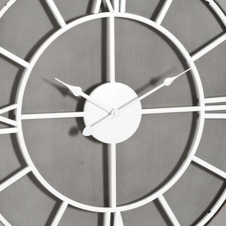 Victoria Grey Metal Wall Clock - 60cm x 60cm