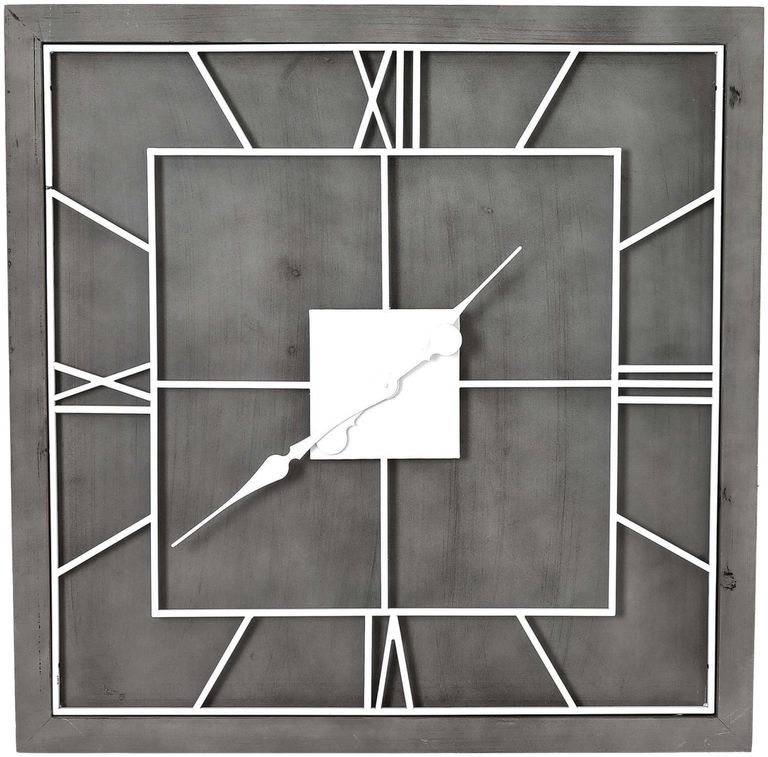Victoria Grey Square Wall Clock - 60cm x 60cm