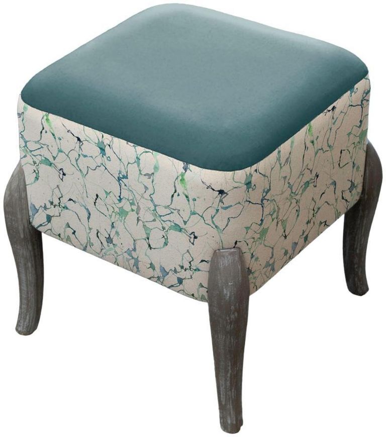 Carrara Ralf Footstool - Ocean - Printed