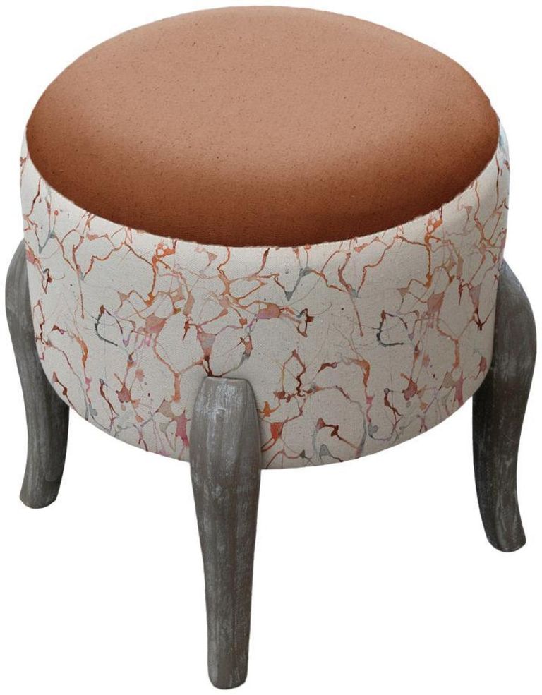 Carrara Finn Footstool - Rosewater - Printed