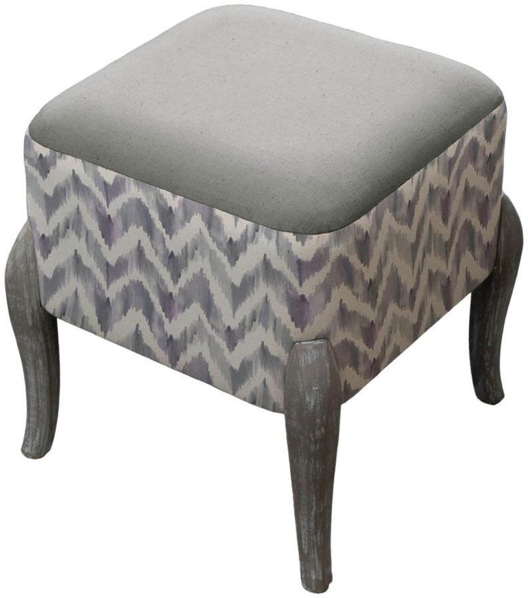 Savannah Ralf Footstool - Violet - Printed