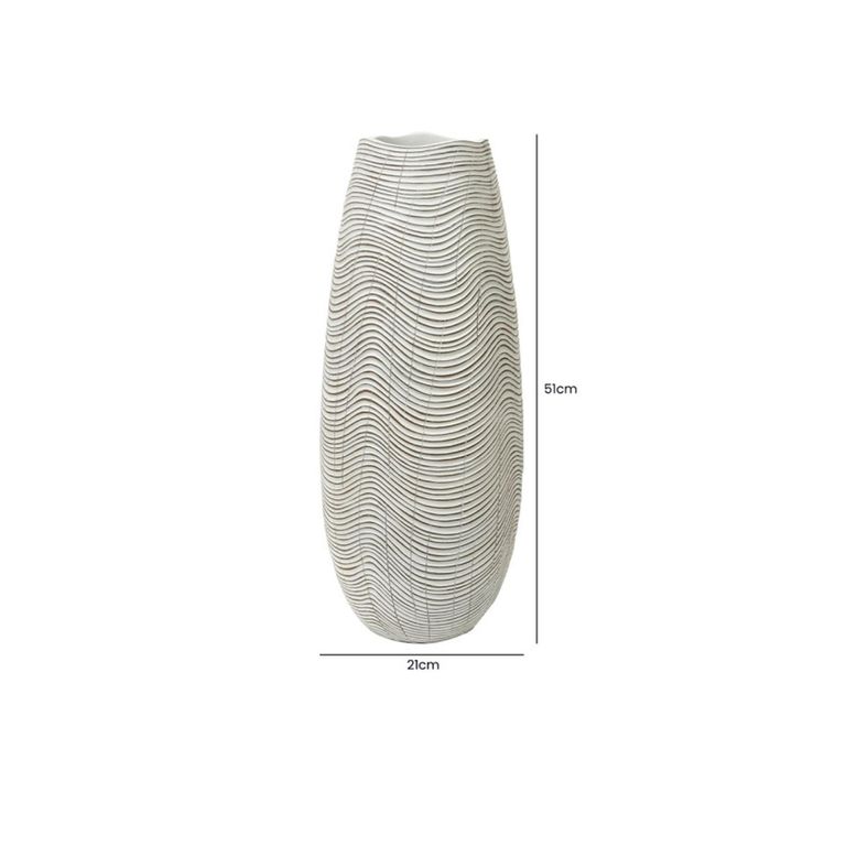 Vase - White and Brown - Polyresin
