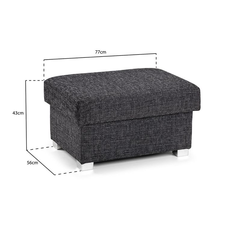 Wilcot Storage Footstool - Grey Fabric