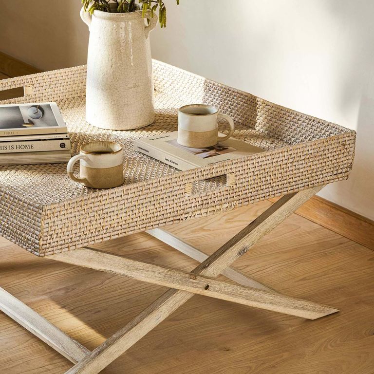 Wittering Rattan Coffee Tray Table with Stand Square