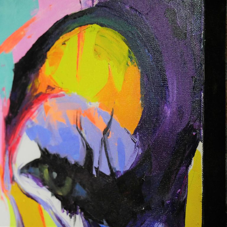 Women Face Hand Painting Canvas Wall Art - 7459 - Fabric