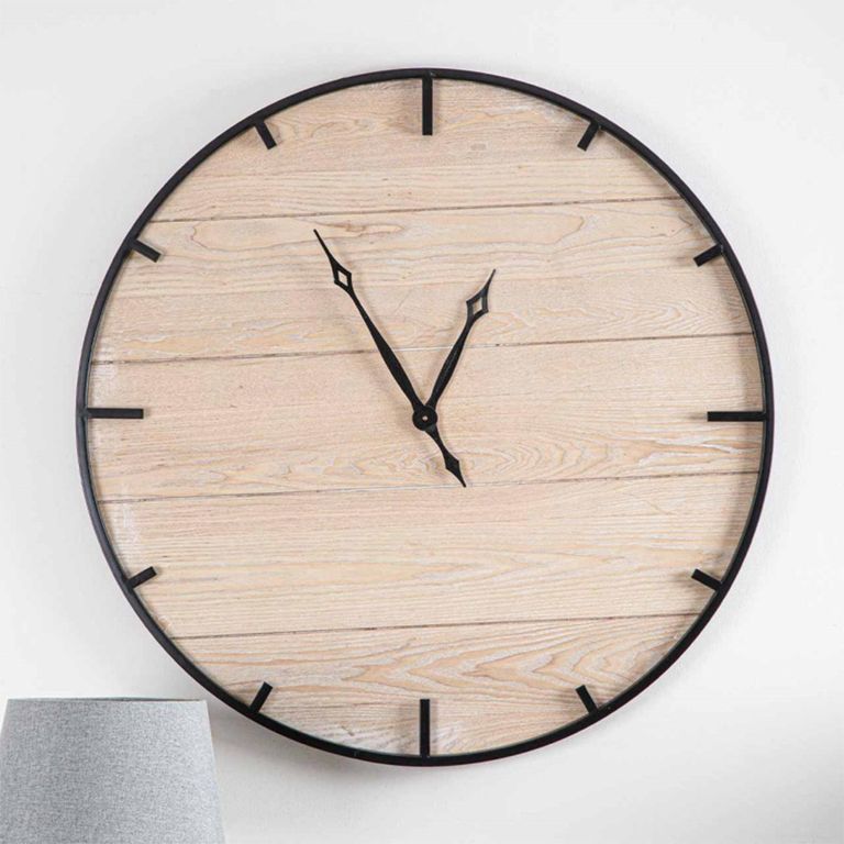 Wall Clock - Round - Wood and Black