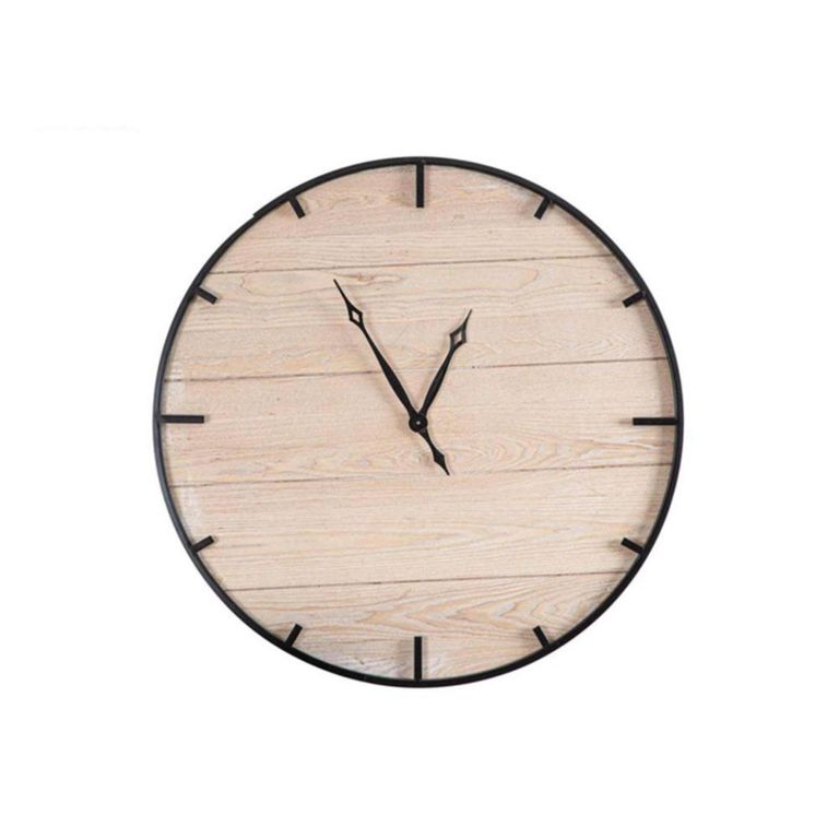 Wall Clock - Round - Wood and Black