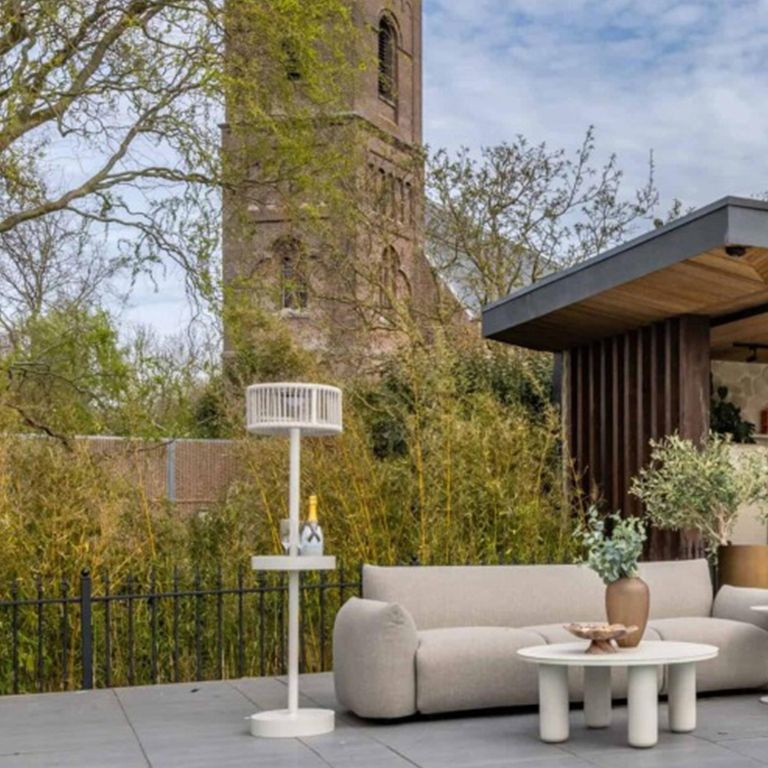 Lunar Outdoor Floor Lamp - Light Beige - Rope and Metal