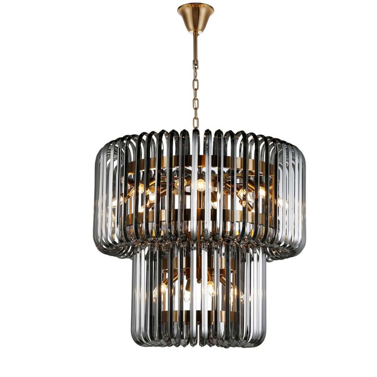 Bryon Chandelier - Smoke - Glass and Metal
