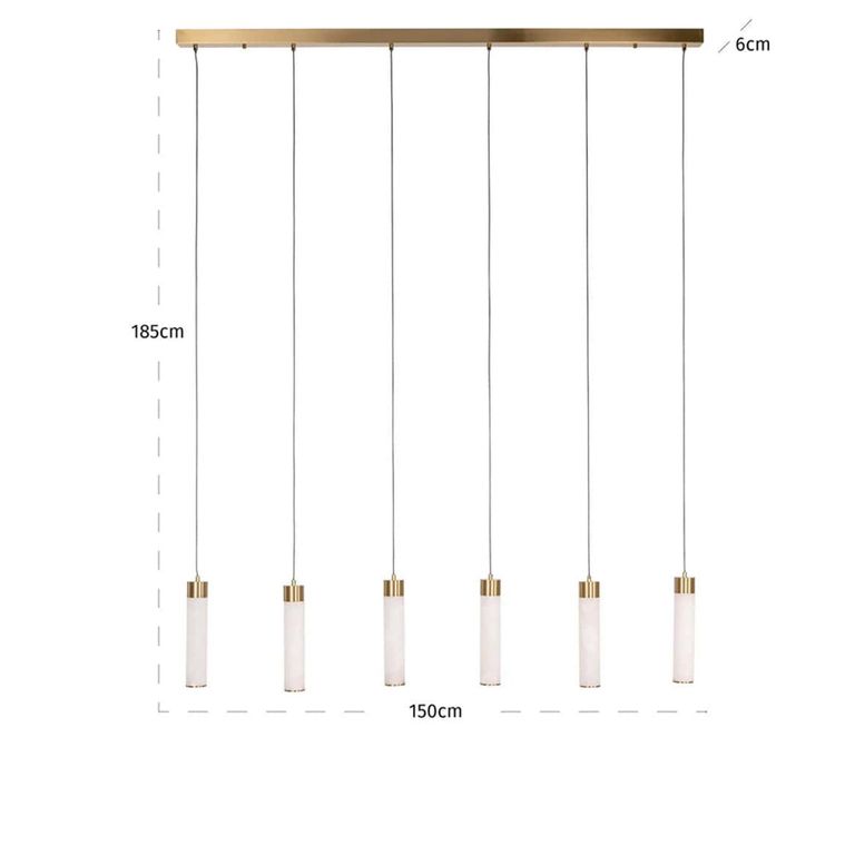 Elaris Chandelier - White and Brass - Metal