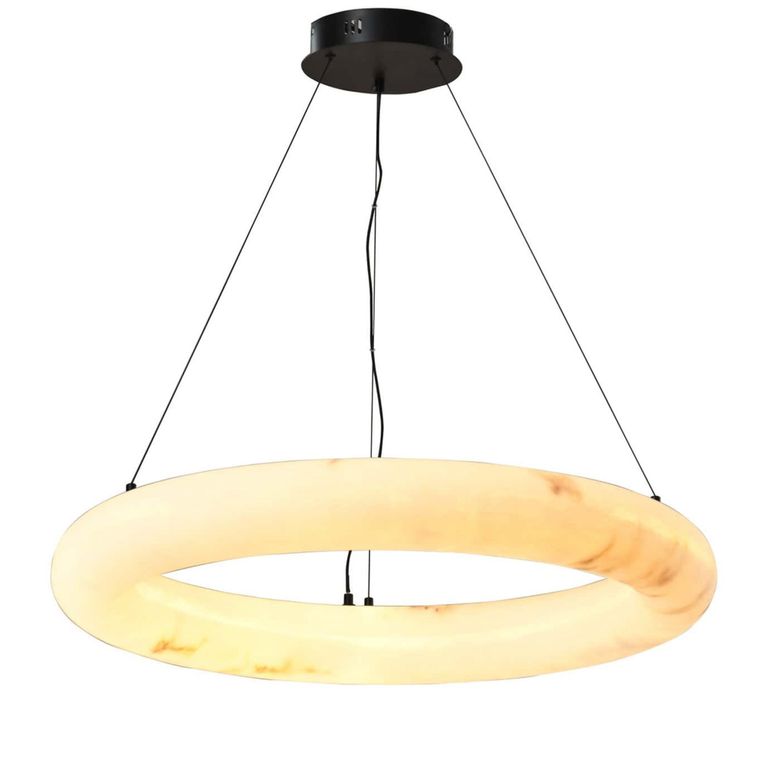 Solmira Chandelier - Round - White - Resin and Metal