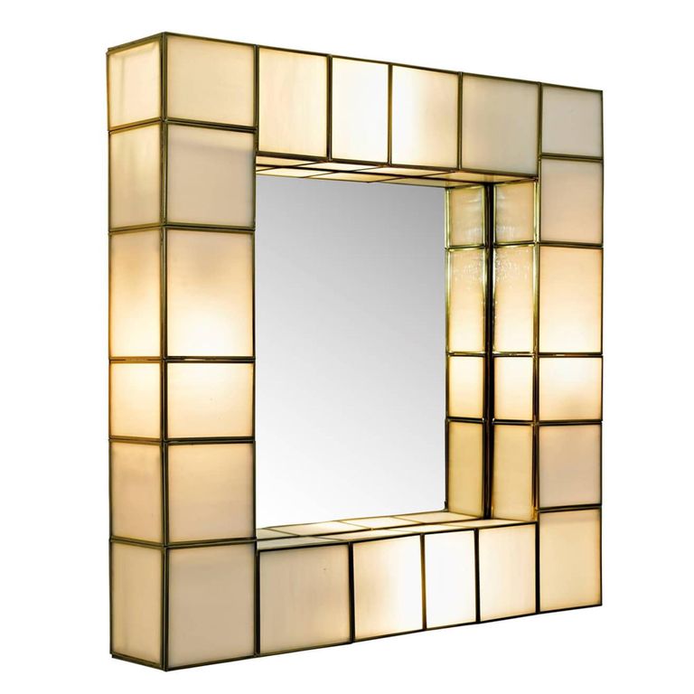 Luma Wall Lamp - Square - Antique Brass - Glass and Metal