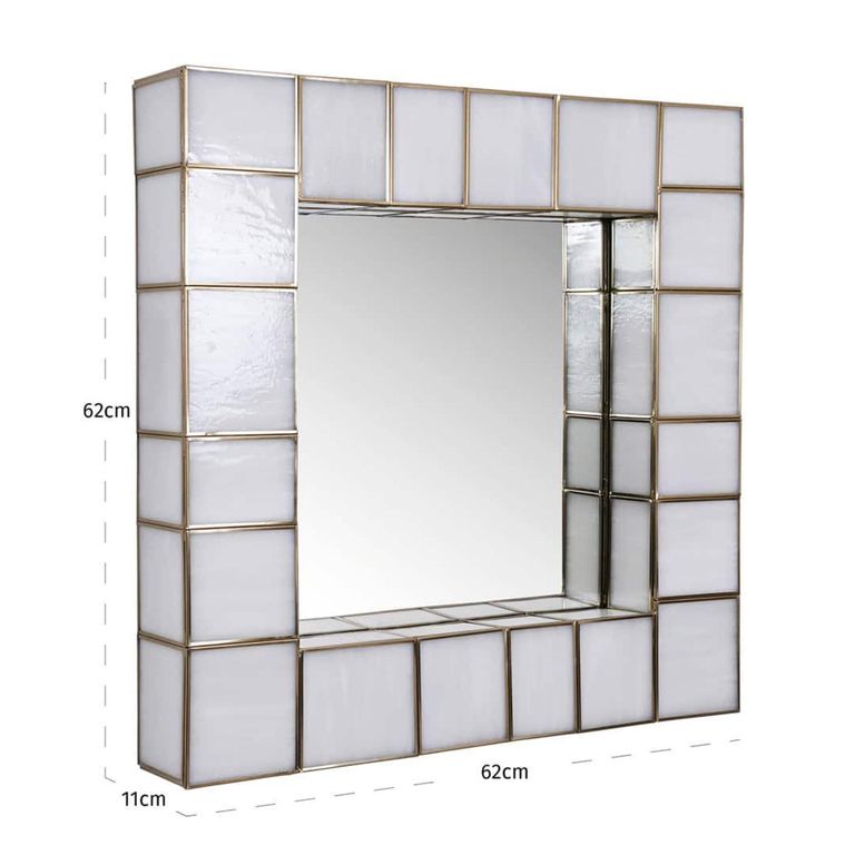 Luma Wall Lamp - Square - Antique Brass - Glass and Metal